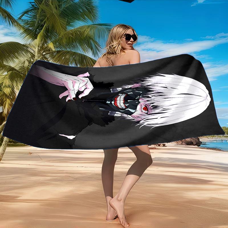 Tokyo Ghoul Kaneki's Struggle Beach Towel, Quick-drying, Easy to Care for, Suitable for Both Fitness and Beach Vacations,Sports Essential