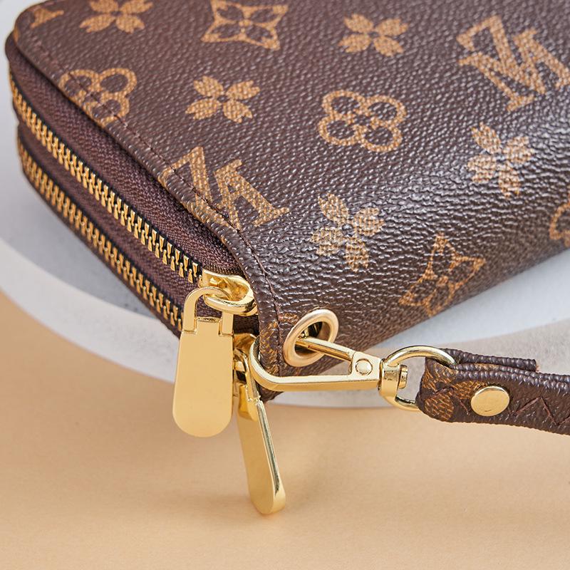 Women's 2023 Large Capacity Double Zipper Clutch Wallet with Letter Print