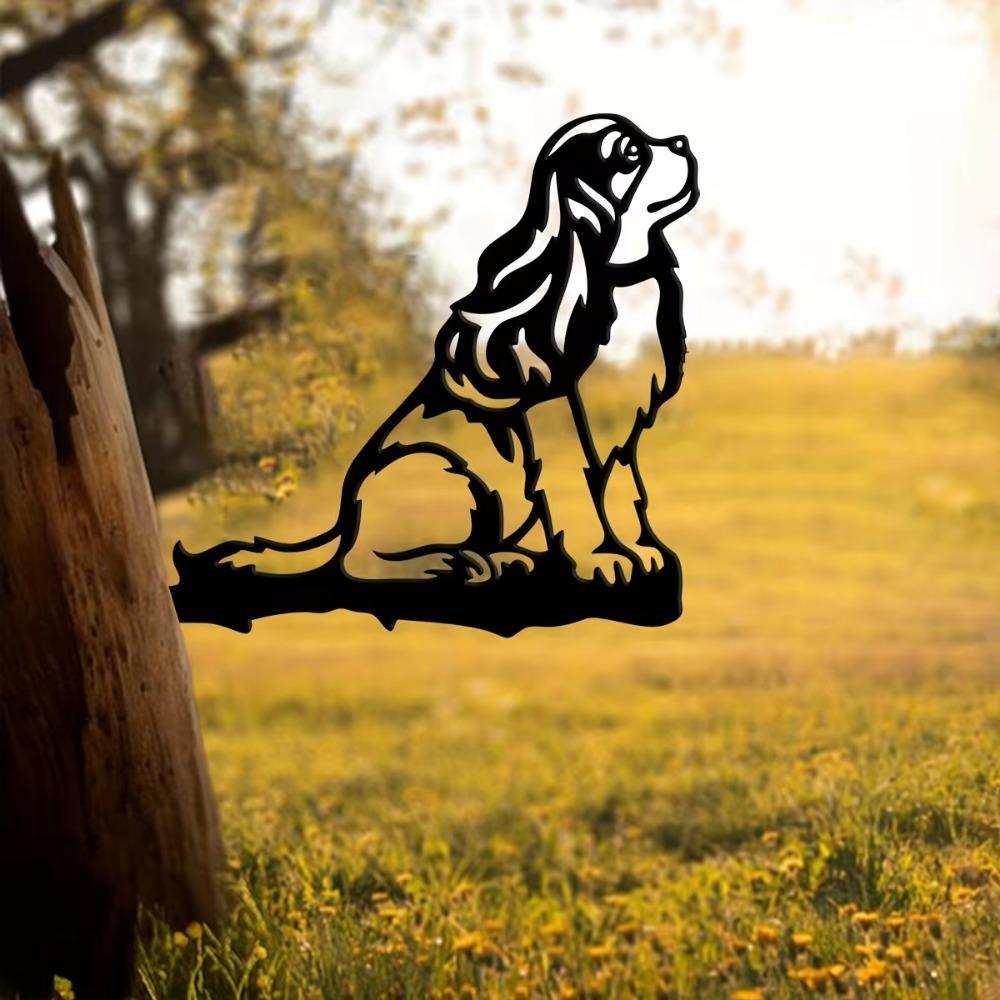 1 шт. Металлическая табличка с силуэтом щенка спаниеля – деревенский декор для дома — фото 4