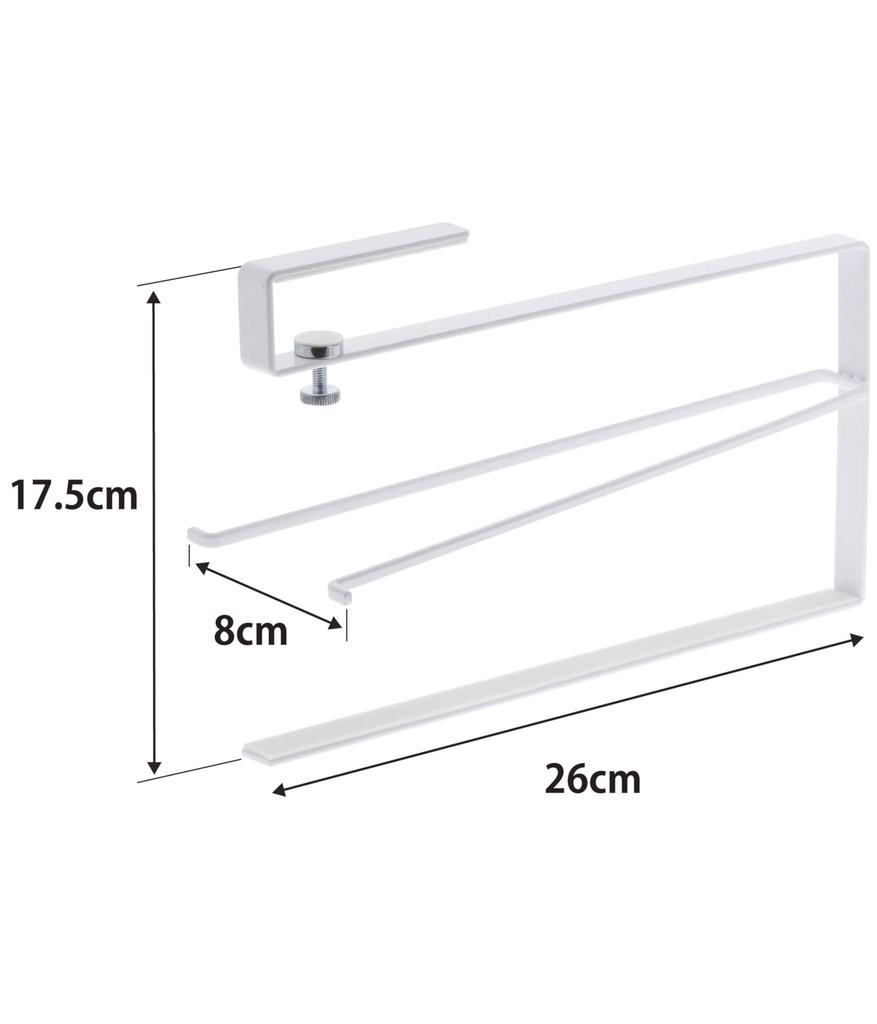 Yamazaki Tower Kitchen Paper W8 x D26 x Hanging 3295 Under-Cabinet Holder, White, Approx. H17.5cm, Shelf, One-Handed Cut,