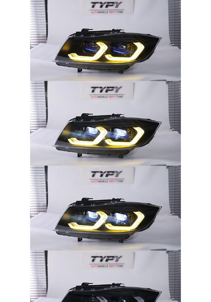LED Projector Headlight Assembly with Bi-color DRL & Turn Signals for 05-12 BMW 3 Series E90