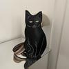 Stylish Black Cat Crossbody Bag  Ladies Chest Bag  Large Capacity PU Leather Purse Retro Animal Design Cute Cartoon Shoulder Bag