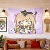 Light Purple Double Horsetail Girl Cat Cartoon Anime Tapestry Hanging Cloth Chaoku Wall Decoration Room Decoration