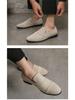 Men's Formal Leather Slip-On Loafers for Business, Mesh Nightclub, Hairstylists, and Driving.