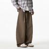 VUUG Men's Pleated Japanese Style Wide-Leg Cargo Pants