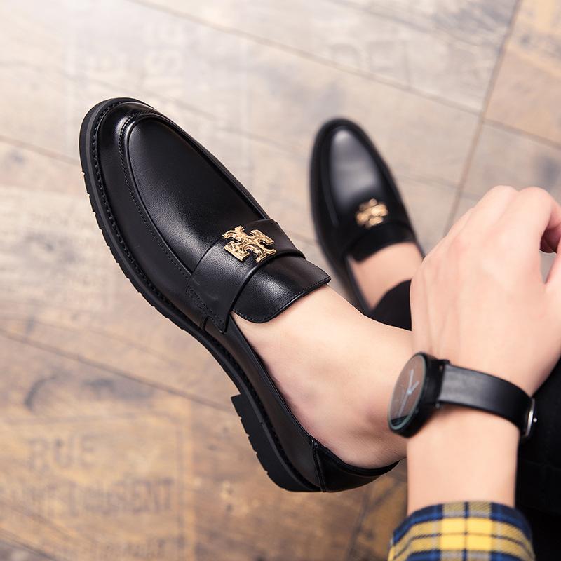 Leather Shoes Autumn Dress Casual Soft Sole Inner Height Increase Hair Stylist British Pointed Head Winter Velvet