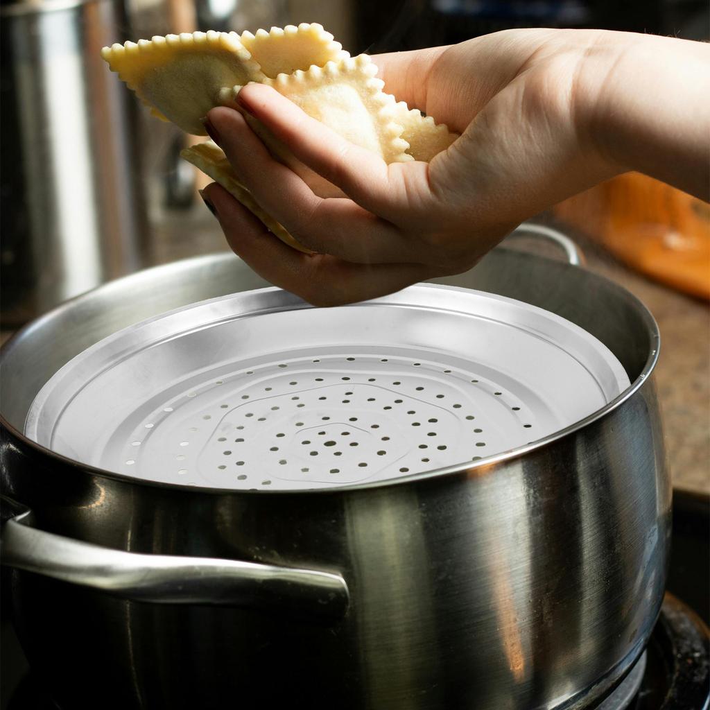 Griglia per Cottura a Vapore in Acciaio Inossidabile, Vassoio Rotondo per Vapore da 12 Pollici per Wok, Cottura a Vapore di Pesce, Carne, Verdure, Ravioli, Vaporella Alimentare Domestica