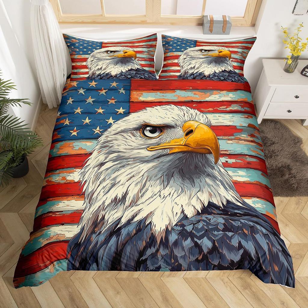 Adler Muster 3D Digitaldruck Quilt Set Dreiteiliges Bettwäscheset