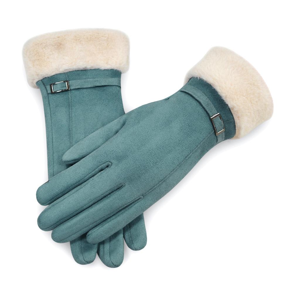 Women's Winter Warm Fleece-Lined Gloves: Thick, Fashionable, Touchscreen, Windproof, Cold-Resistant for Autumn/Winter Driving & Cycling