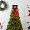 Christmas Tree Topper Bow Sequins Candy Decorations Christmas Tree Top Hat For Indoor Outdoor Home Living Room Nursery
