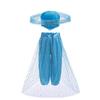 [Dressy Daisy] Toddler Girl Princess Jasmine Costume Cosplay Kids Skirt Aladdin Dress Halloween Costume Blue Size 5-6 Years 115