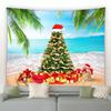 Cartoon Santa Claus Pattern Tapestry Home Bedroom Living Room Wall Decoration Christmas Theme Tapestry