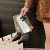 Stiletto Single Shoes Autumn New Pointed Toe Rear Zipper Anti-Slip Wear-Resistant High Heel Short Boots