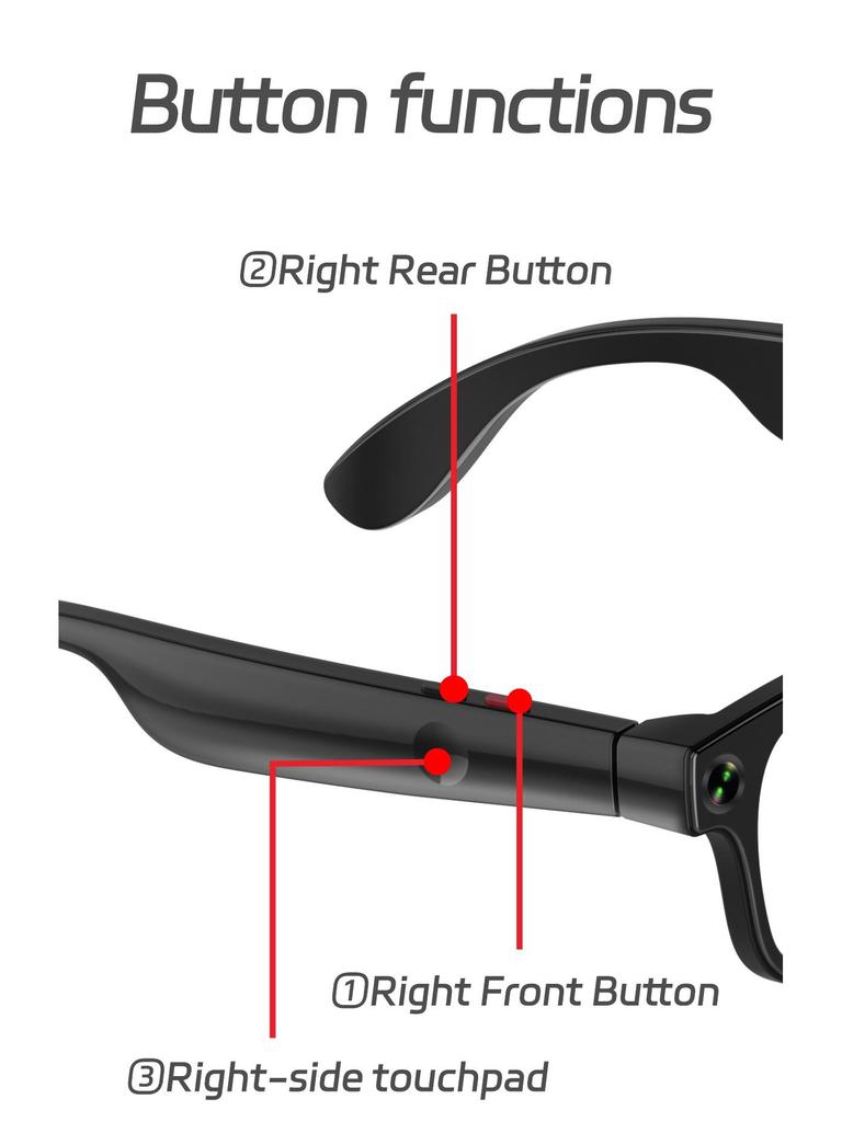 Occhiali Bluetooth Intelligenti AIMB-G1 con Chiamata e Registrazione Video per Miopia e Sport all'Aperto.
