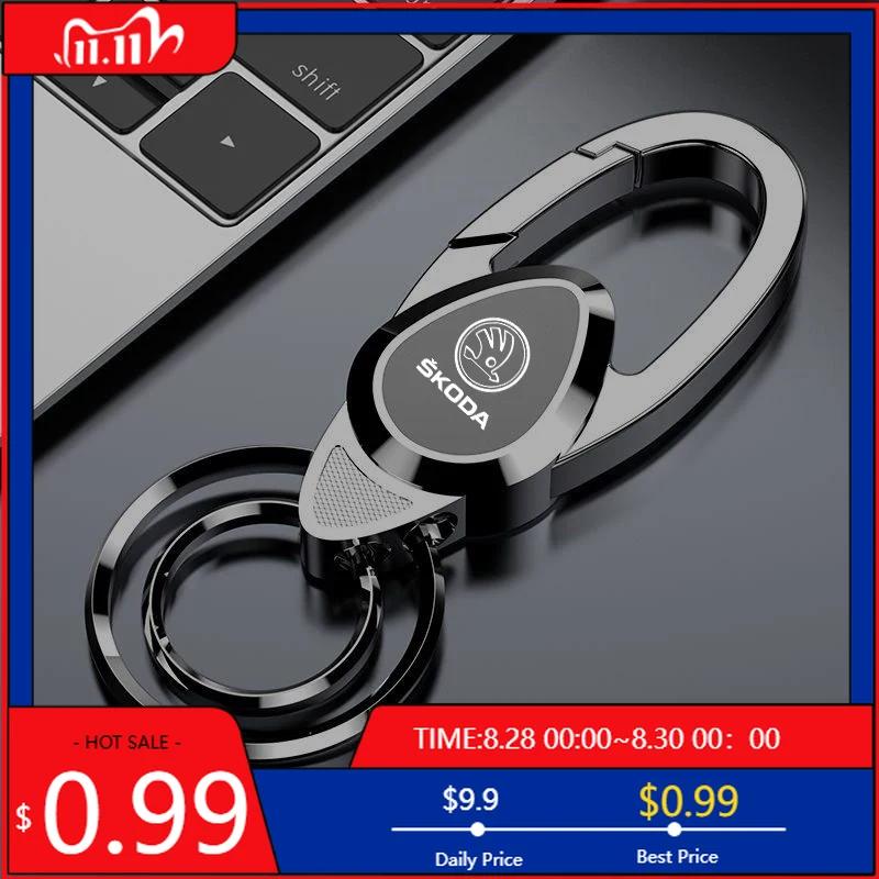Car Sticker 3D Metal Car Emblem Key Chain Ring Auto Keyring For Skoda octavia fabia rapid yeti superb octavia a5 a7 Keychain Acc
