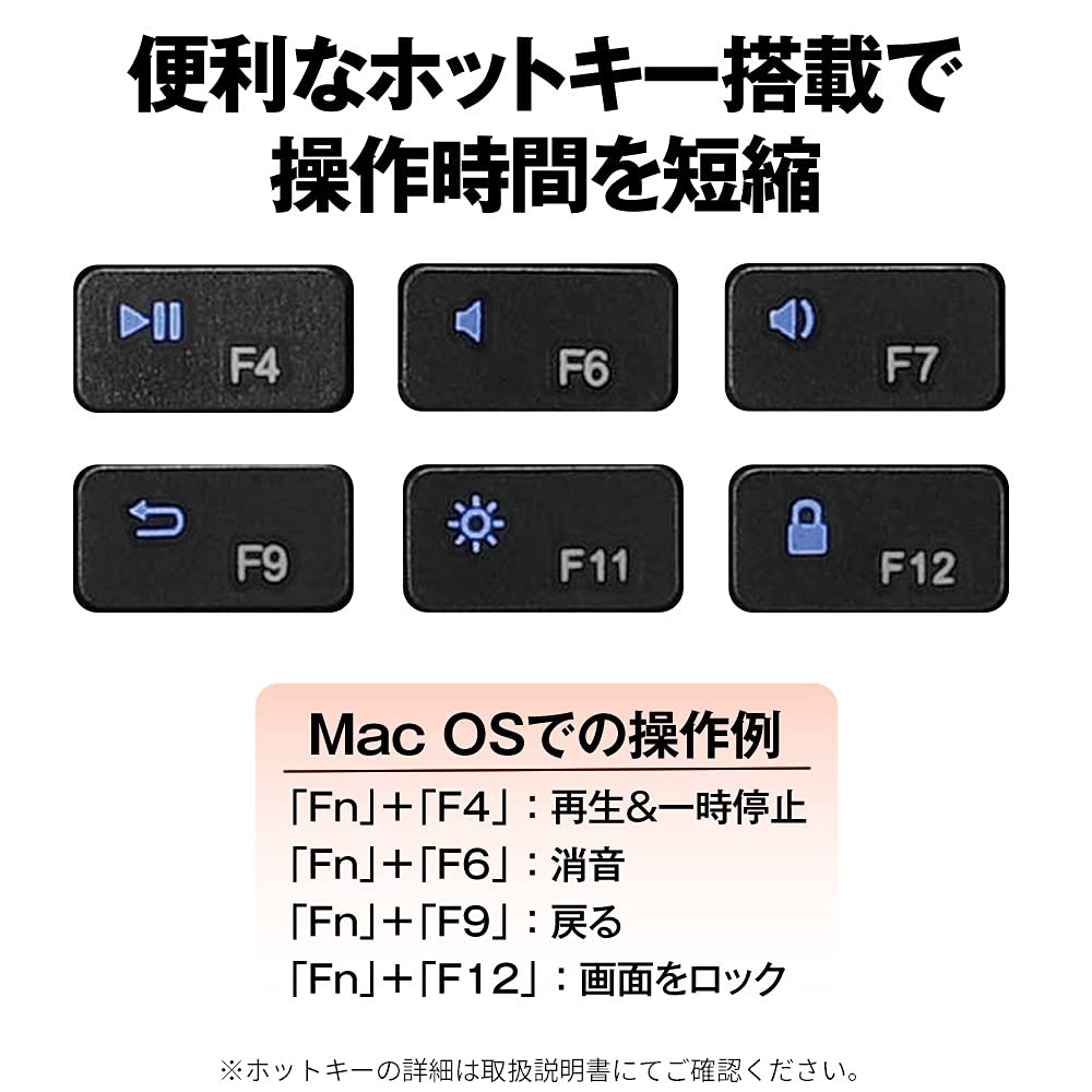 Buffalo Ultra Slim Bluetooth Wireless Keyboard, Compatible with iOSiPadOSAndroidMacChrome OSWindows, PS5PS4, for Telework, Remote Work, and Home Use,