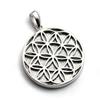 [Carmelo Accessories] Lebensblume Göttliche Geometrie Gibeon-Meteorit Anhänger in Silber 925