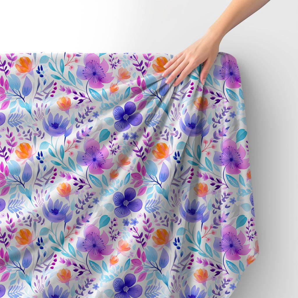 Royal Samt Stoff Polyester Zum Nähen - Motiv Blumen - Rdx2045