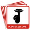dealzEpic - Please Keep Quiet Sign Sticker - Self Adhesive Peel and Stick Decal | Pack of 4
