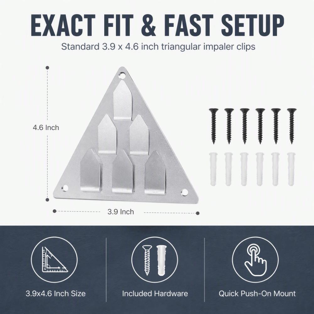 12 Pcs 6-Prong Push On Impaler Mounts With Screws Sound Isolation Clips Sound-Absorbing Panels