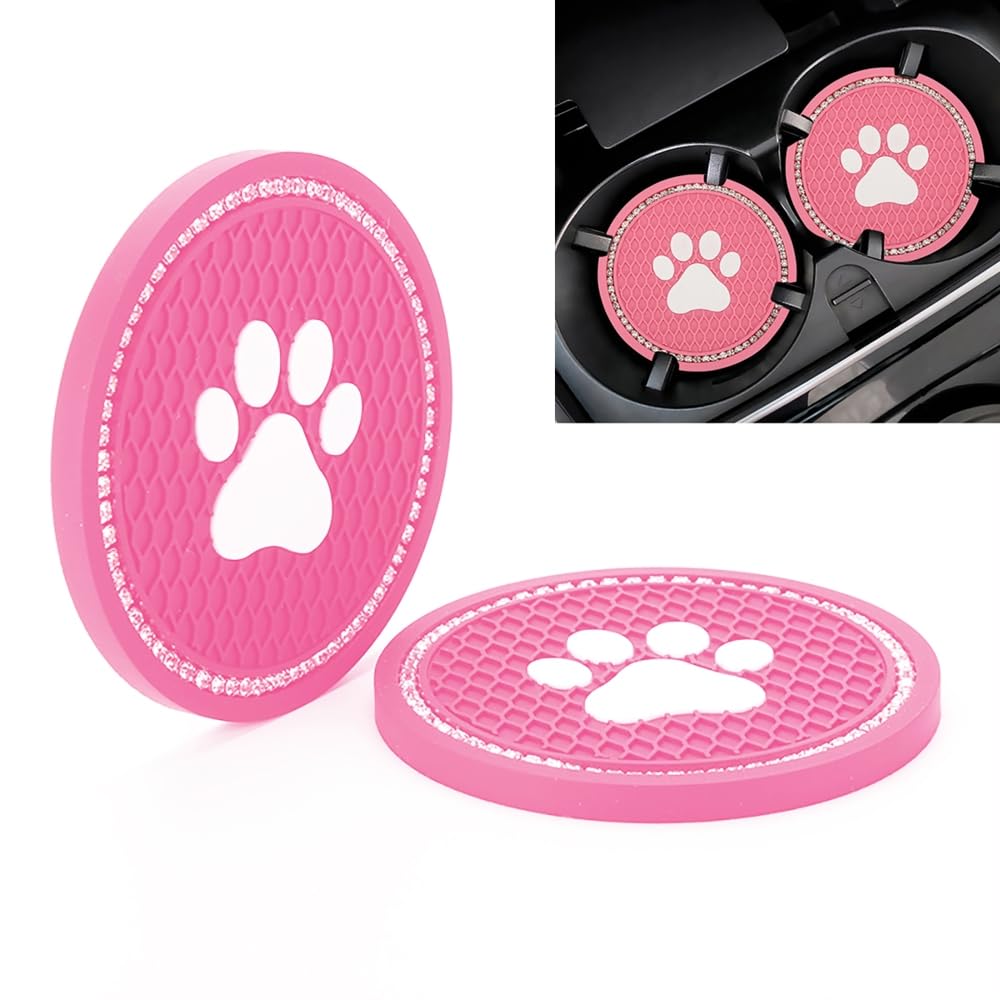 

Non-slip Coasters for Cars, Universal, Round Shape, Diameter 2.8 inches (70 mm), Thickness 0.2 General purpose рожевий