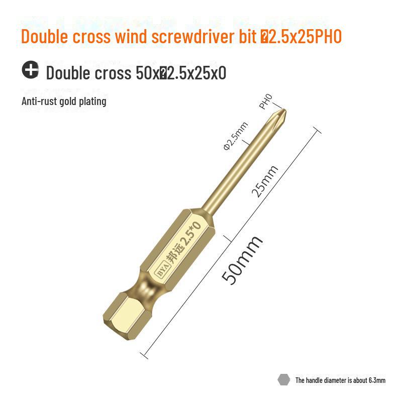 Bangyuan Magnetic Double-Head Cross Head Electric Screwdriver & Hand Drill Bit