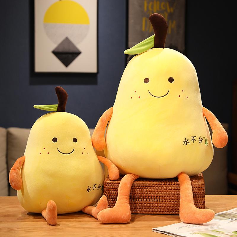 Creative Smiling Pear Plush Toy Gentle Stuffed Cartoon Fruits Confession Present Doll Lovers Girlfriends Birth Date Gift Nap Pillows