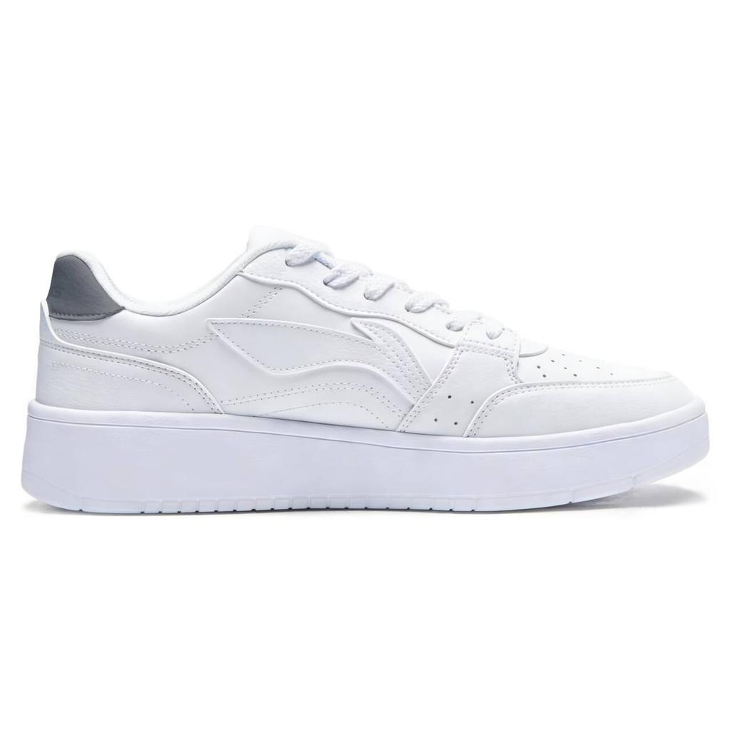 Li Ning Sycee Synthetic Leather Cushioning Low top Skateboard Shoes Men's White Gray AGCT339-6(Team1538-)