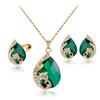 Women's Rhinestone Pendant Necklace Earrings Ring Party Wedding Jewelry Set