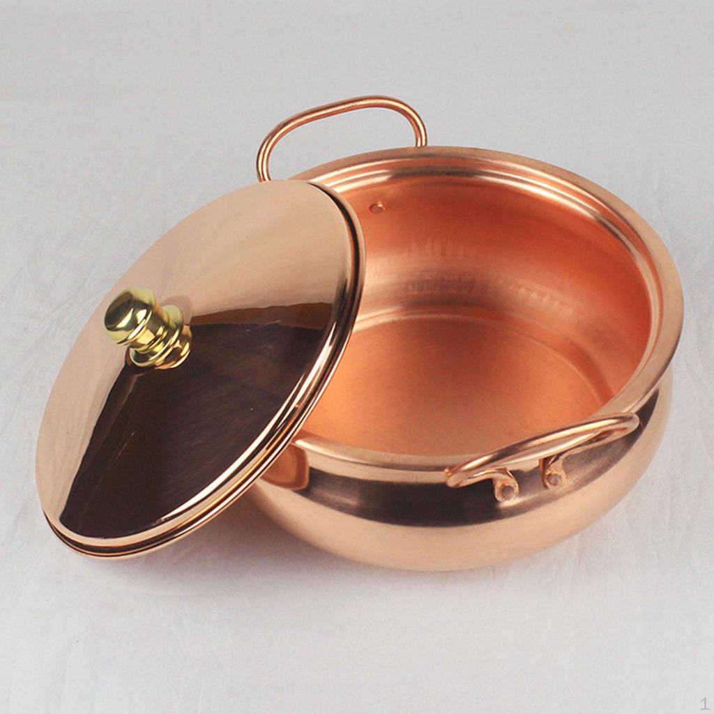 Pentola in rame, pentola da cucina, padella per stufato, realizzata a mano, elegante per piano cottura, induzione