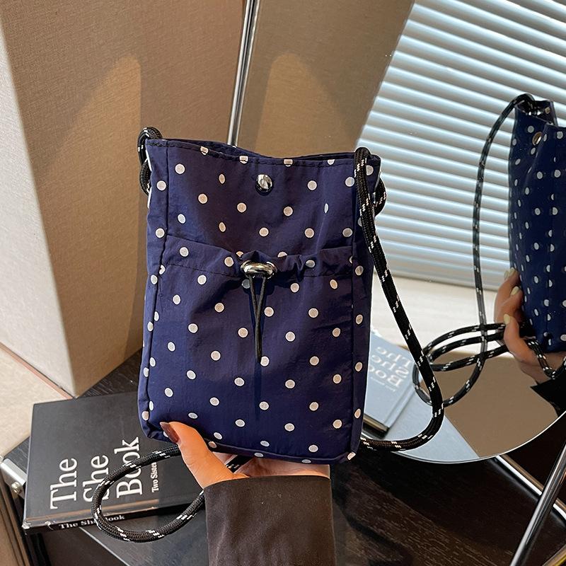 Women Korean Style Polka Dot Lightweight Small Backpack For Daily Commute And School