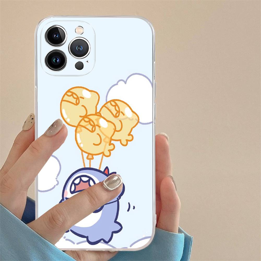

Cute anime Shark Phone Case For iPhone 17 16 15 14 13 11 12 Pro Max 16 Plus Transparent iPhone 13