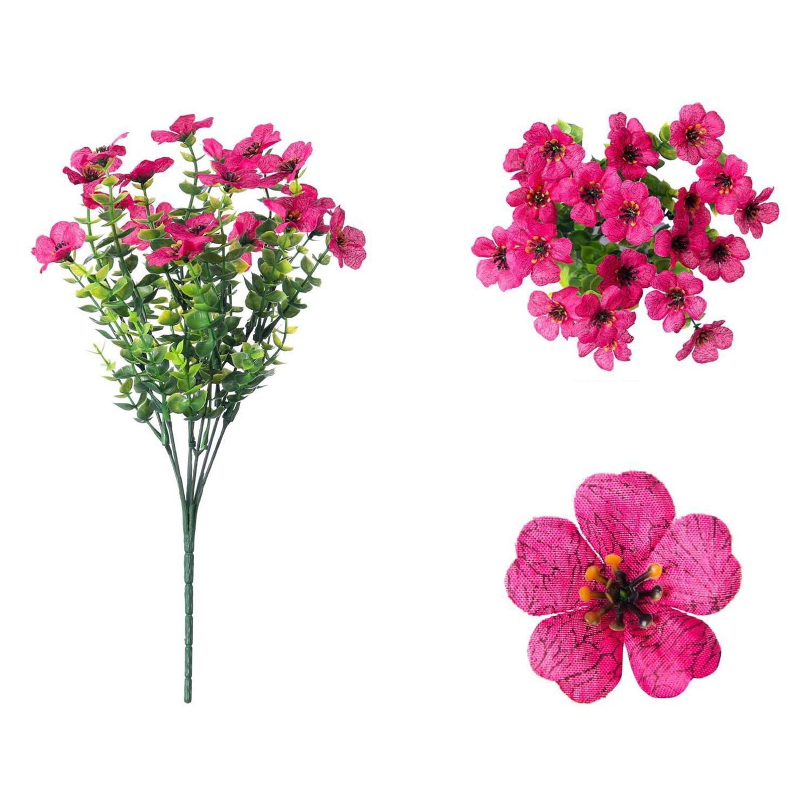 

Artificial Fake Flower Plant Outdoor Spring Decoration, Bouquets Of Imitation Plastic Plant Decoration Outdoor Non-fading Bouquet Decoration One Size горячий розовый