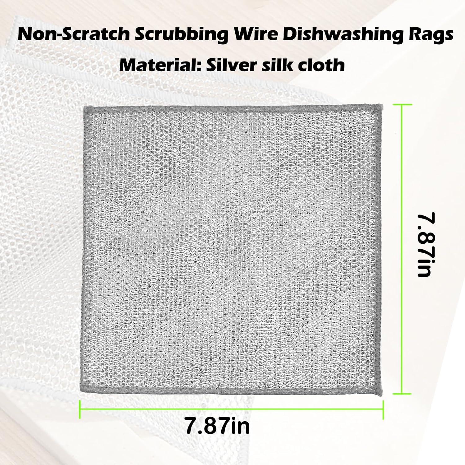 12 PCS Non-Scratch Wire Dishcloths - Metal Dish Cloth with Double Layer Multipurpose Steel Wrie Diswashing Rag for Washing Dishes & Stainless Steel,
