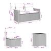 Sofa Set 5 pcs. Beige and Cream White Poly Rattan and Steel
