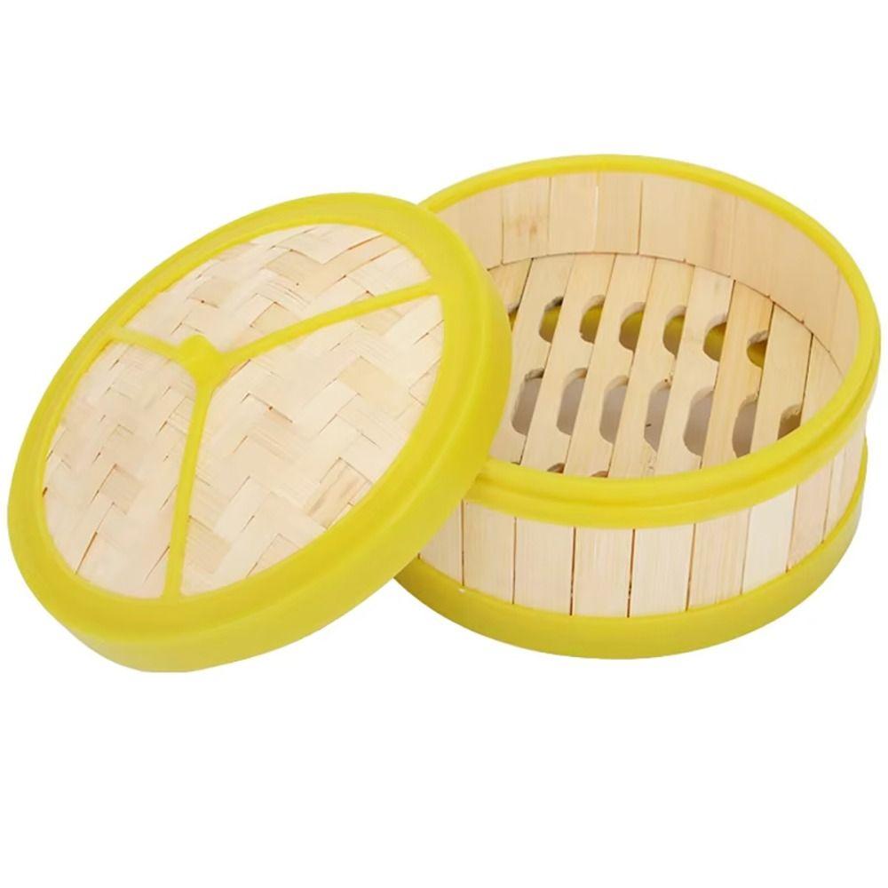 1Pcs With Lid Steamer Basket Handmade Kitchen Cookware Durable Bamboo Steamer  Chinese Food Making