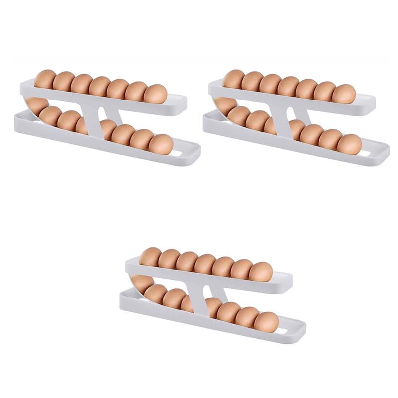 Egg Rolling Dispenser for Refrigerators - Egg Tray Storage Rack