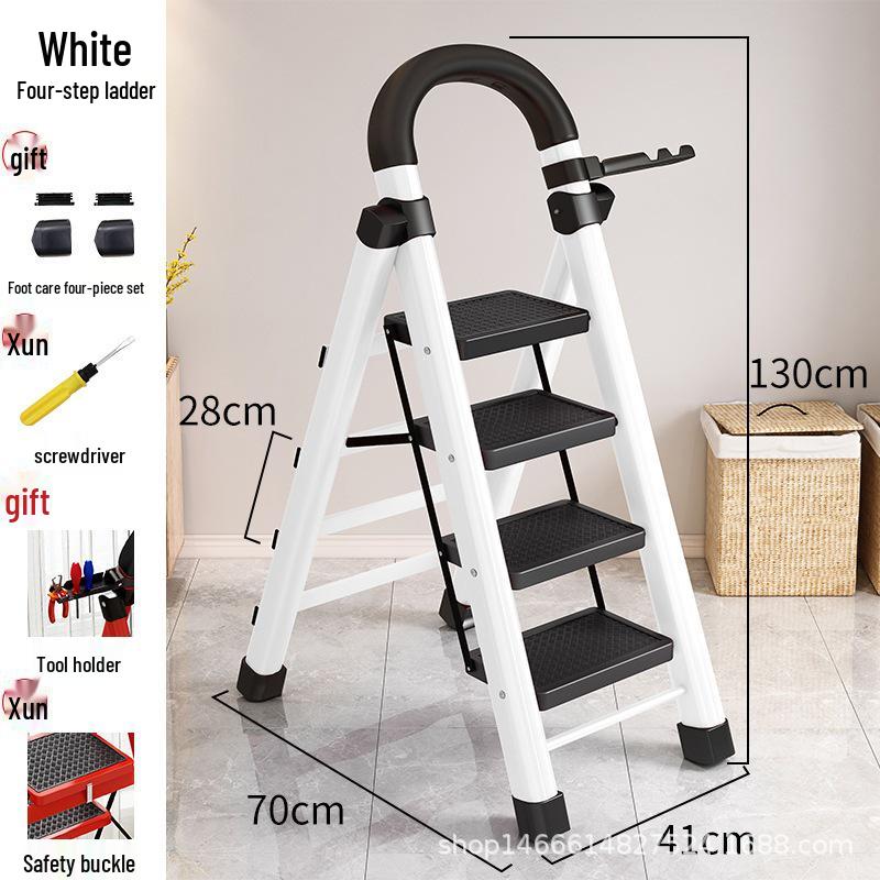 HongfuLai Thickened Folding Household Ladder: 3 to 6 Steps, A-Frame Design