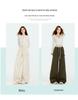 Damen Sommer Grüne Cargohose - Amerikanischer Stil, Elastischer Bund, Kordelzug, Mehrere Taschen, Lässiges Weites Bein Design