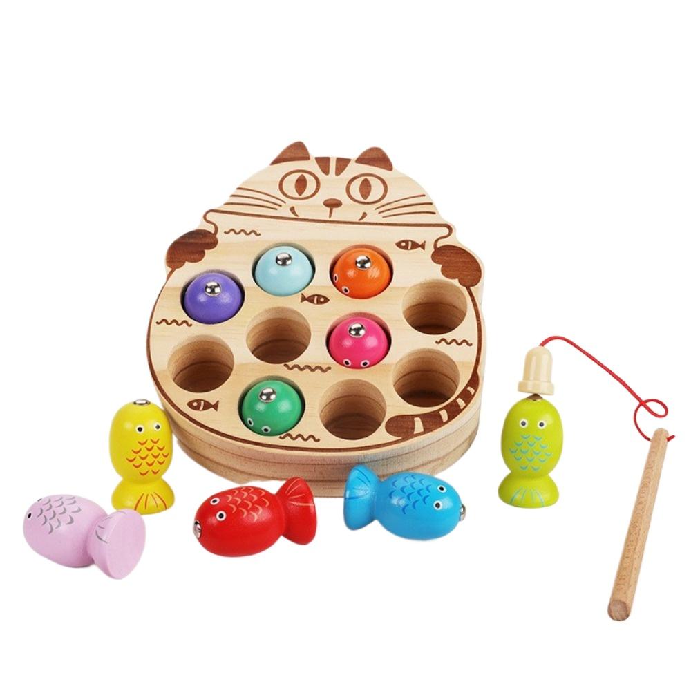 Wooden Fishing Game For Toddlers, Fine Motor Skills Early Learning Toy For Boys & Girls Great Christmas Gift Montessori Magnetic