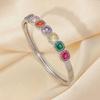 Color square zircon bracelet fashion light luxury high-end bracelet niche design jewelry