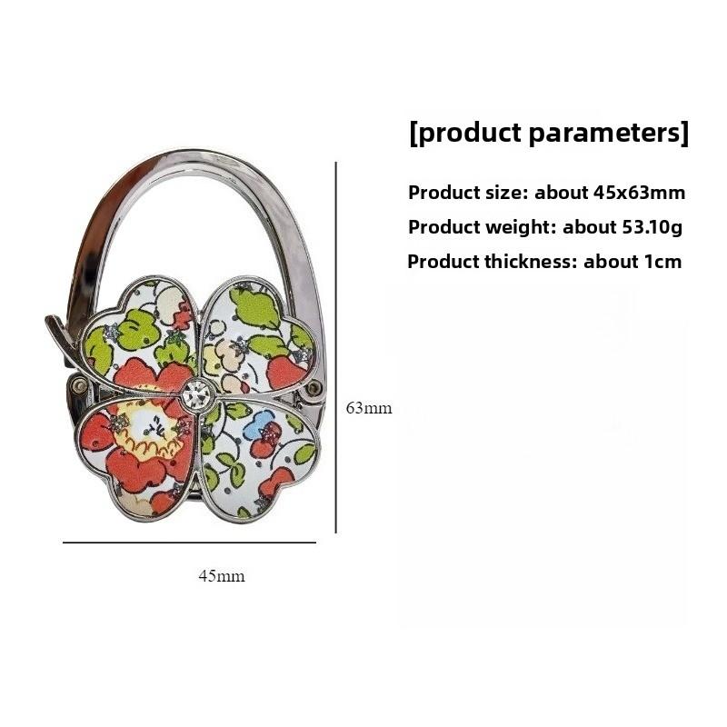 Four-leaf Clover Floral Handbag Hook Storage Bag Hook Bag Hook Gift Hardware Crafts
