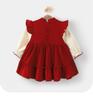 Youqi Red Princess Dress for Baby Girls' 100-Day and First Birthday Autumn Wear
