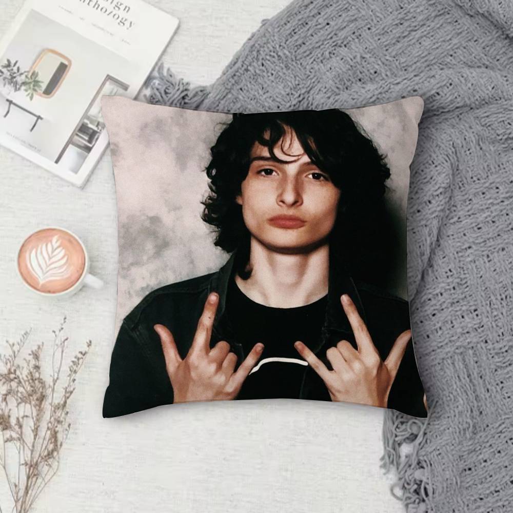 Finn Wolfhard Stranger Double-Sided Printed Square Pillow Cover Decorative Cushion Cover For Sofa Bedroom Bedside