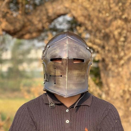 Barbuta Helmet Medieval Knight Armor 18g Mild Steel Helmet LARP Cosplay Halloween Costume Visored Helmet Gift