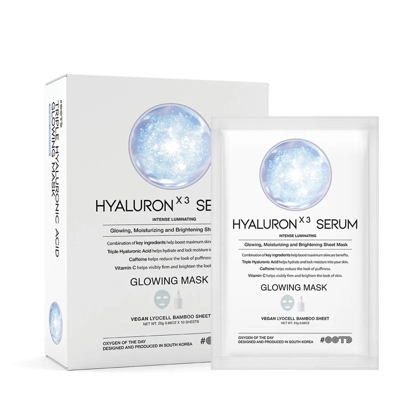 OOTD Beauty Triple Hyaluronic Acid Serum Glowing Moisture Mask 10 Sheets – Intensive Hydration & Radiance Sheet Mask