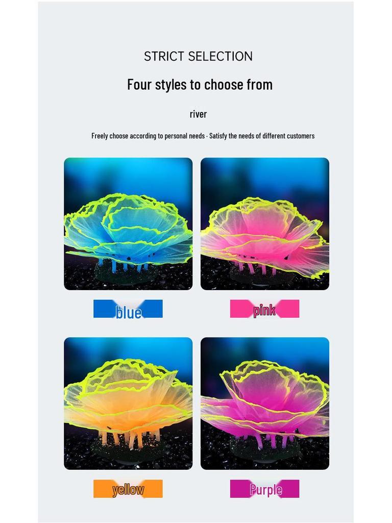 Leuchtendes Korallen-Salat-Aquarium-Ornament - Unterwasser-Fischbeckendekoration