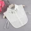 Versatile Women's White Beaded Detachable Shirt Collar for Sweaters – Autumn and Winter Accessory