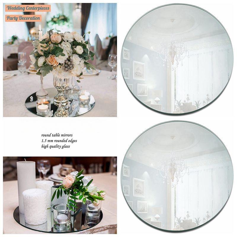 1pc Acrylic Round Mirrors for Tables Centerpieces Circle Mirrors Candle Plates for Wall Wedding Table Centerpieces