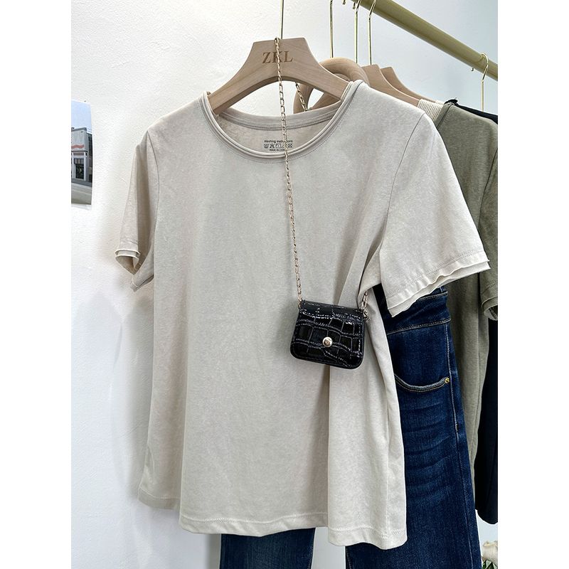 

Small Shoulder Slim Looking Loose Casual Short Sleeve T-Shirt Apricot(Quality In Stock) S(40.00 kg-45.00 kg)